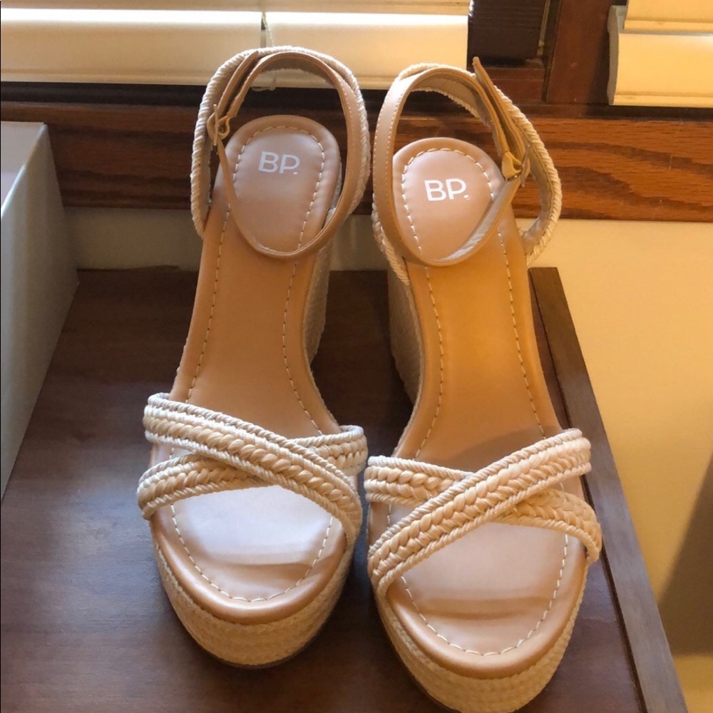 BP nude Wedges size ten